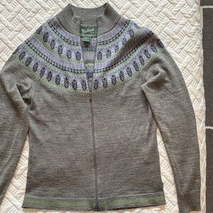 Woolrich Women's Gray and Lavender Cardigan